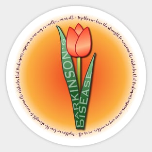 Parkinsons Tulip Round Strength Quote Sticker